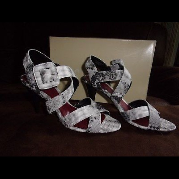 BLACK/WHITE SNAKE PRINT, 3" Heels, SZ 8.5M - Picture 6 of 7